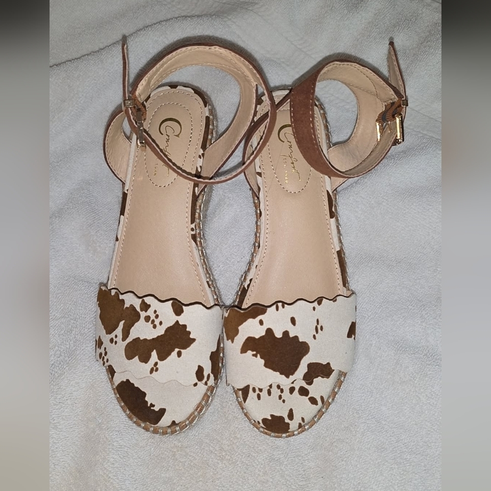 Cato Brown and Cream Espadrille Sandals - Size 6 - NWOT